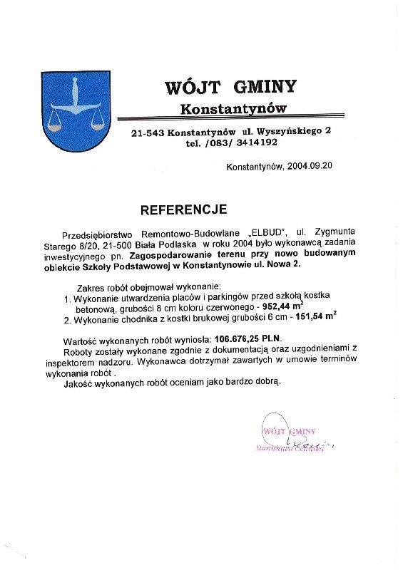 Gmina Konstantynów 2004
